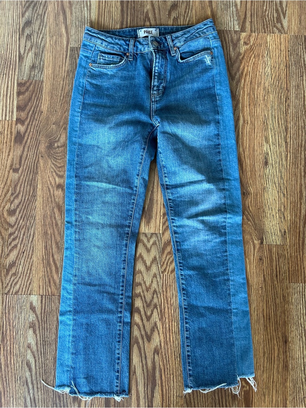 Women’s Paige Cindy Color-Block High Rise Straight Jeans